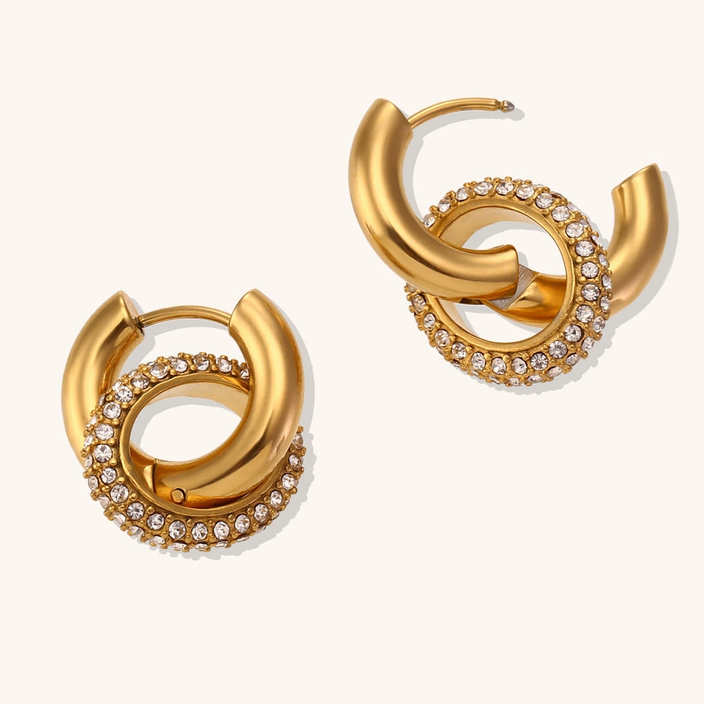Wholesale Irregular C-shaped Earrings Stainless Steel Gold-plated Earrings