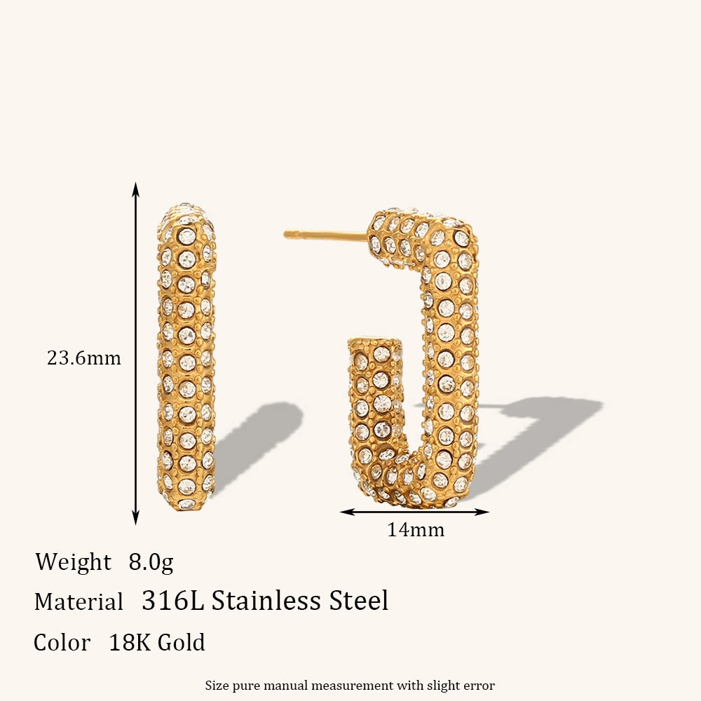 Wholesale Irregular C-shaped Earrings Stainless Steel Gold-plated Earrings