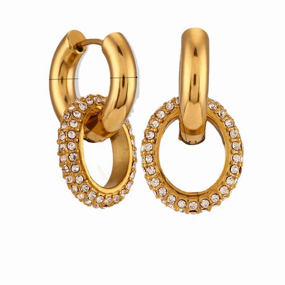 Wholesale Irregular C-shaped Earrings Stainless Steel Gold-plated Earrings