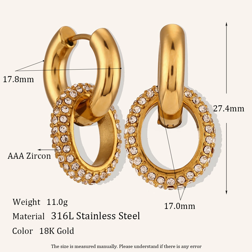 Wholesale Irregular C-shaped Earrings Stainless Steel Gold-plated Earrings