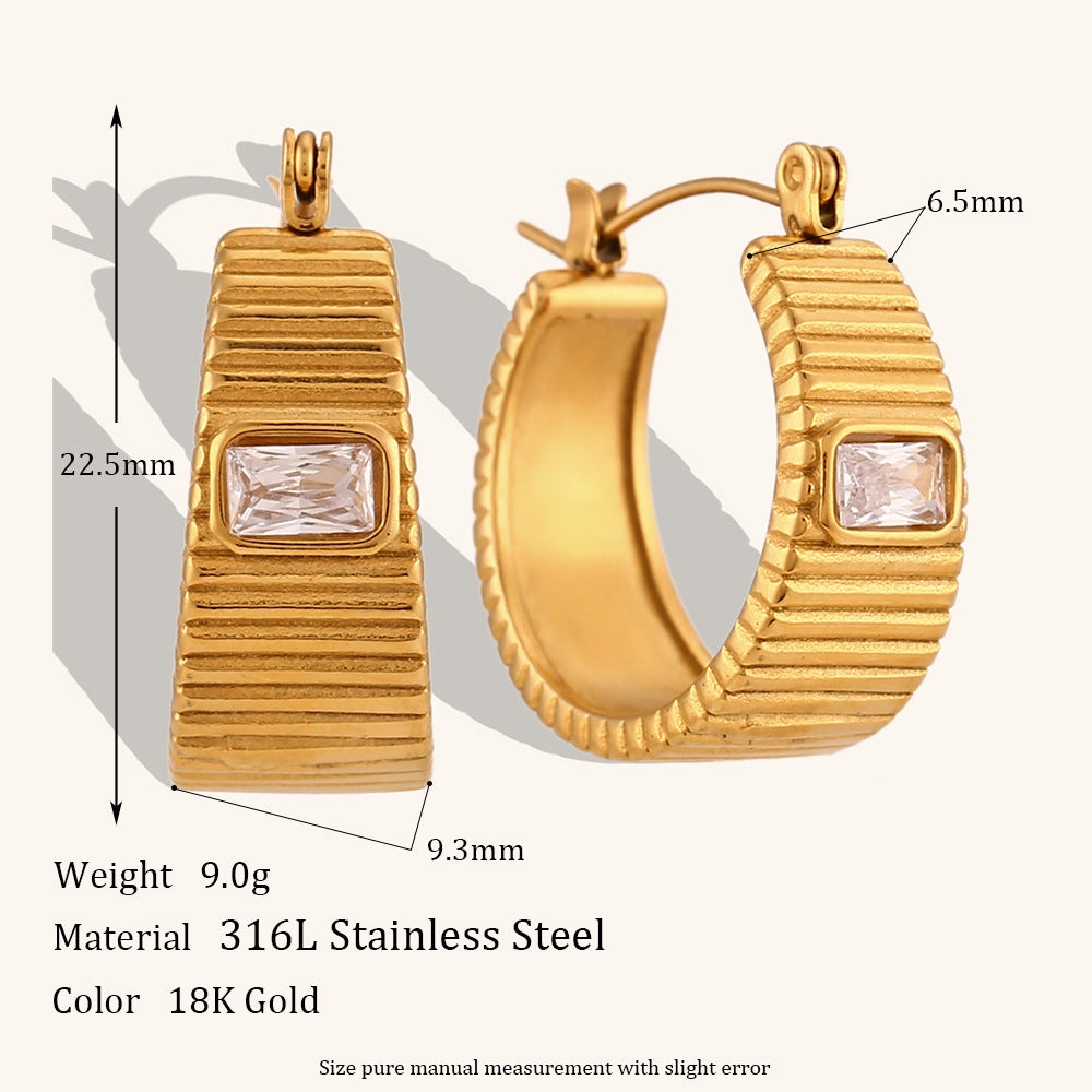 Wholesale Irregular C-shaped Earrings Stainless Steel Gold-plated Earrings