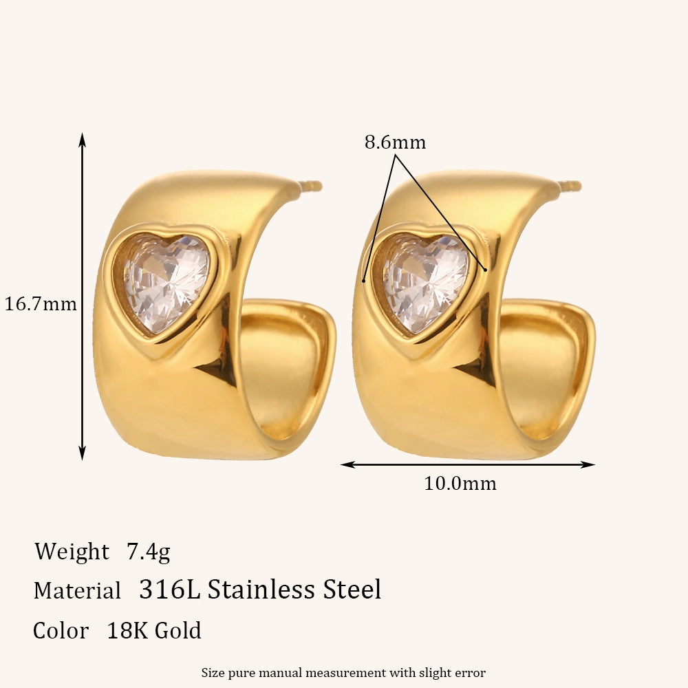 Wholesale Irregular C-shaped Earrings Stainless Steel Gold-plated Earrings