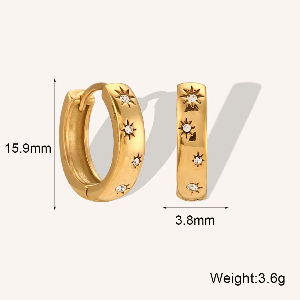 Wholesale Irregular C-shaped Earrings Stainless Steel Gold-plated Earrings