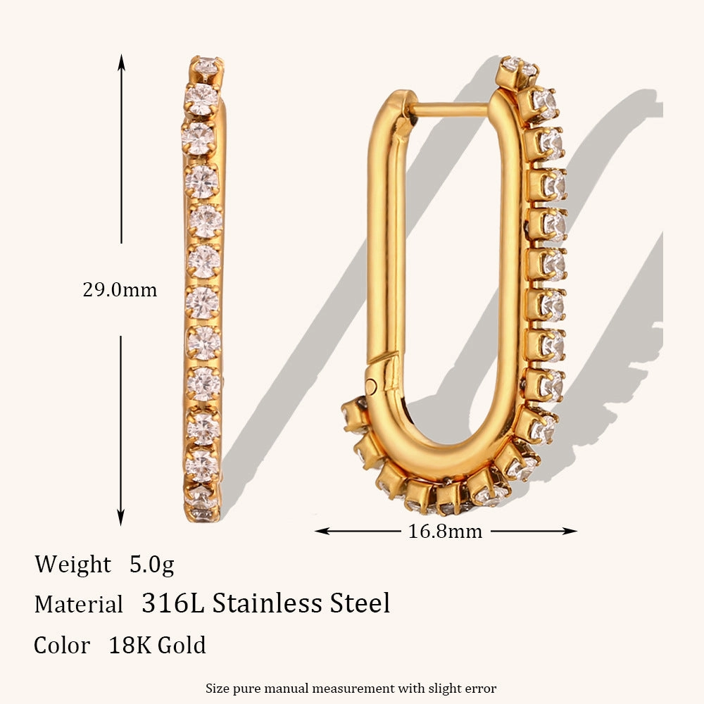 Wholesale Irregular C-shaped Earrings Stainless Steel Gold-plated Earrings