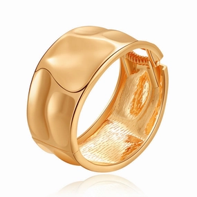 Wholesale Irregular Concave and Convex Gold and Silver Tinfoil Wide Design Exaggerated Bracelets