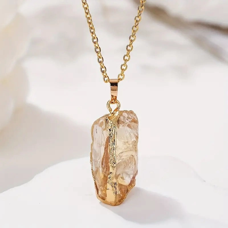 Wholesale Irregular Crystal Electroplated Necklaces