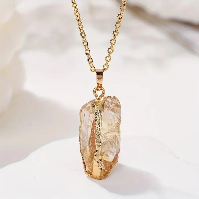 Wholesale Irregular Crystal Electroplated Necklaces