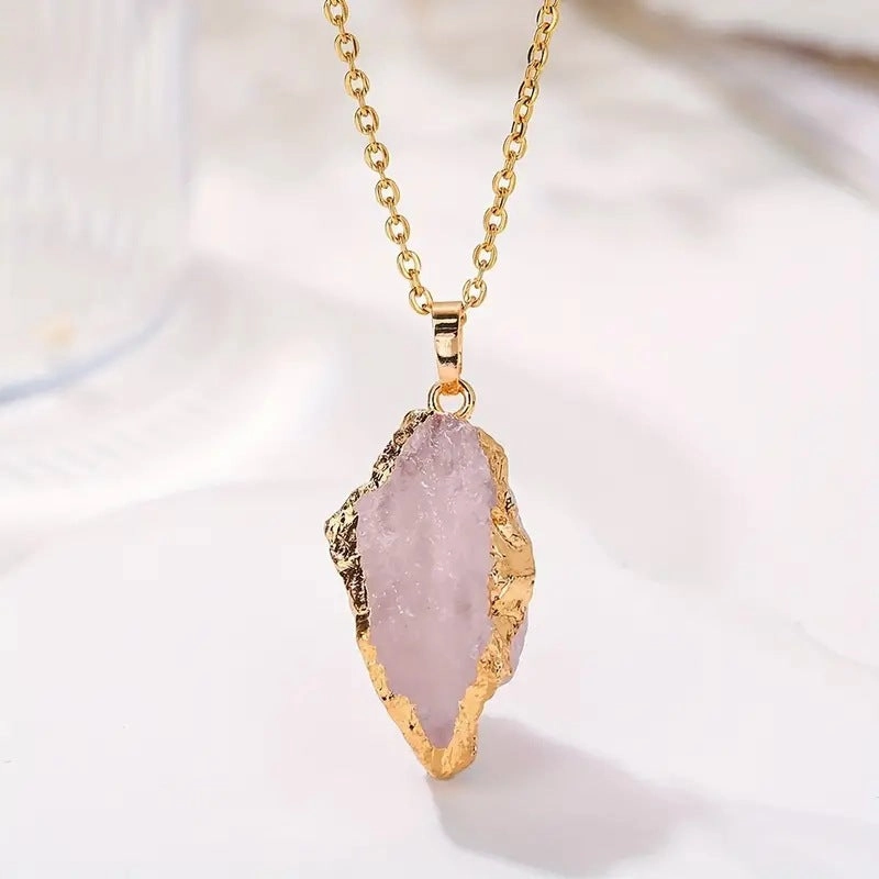 Wholesale Irregular Crystal Electroplated Necklaces