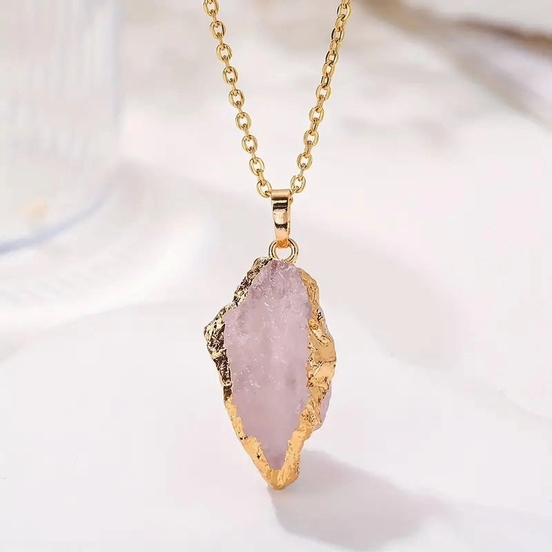 Wholesale Irregular Crystal Electroplated Necklaces