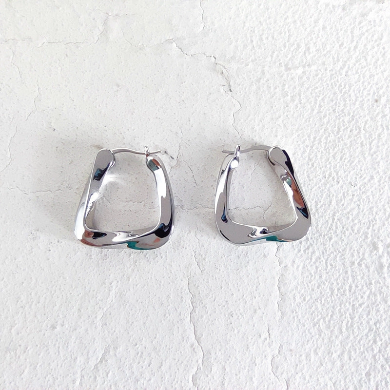 Wholesale Irregular hoop triangular exaggerated geometric earrings