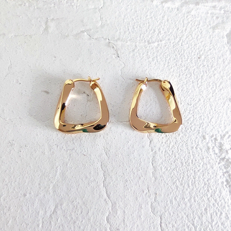 Wholesale Irregular hoop triangular exaggerated geometric earrings