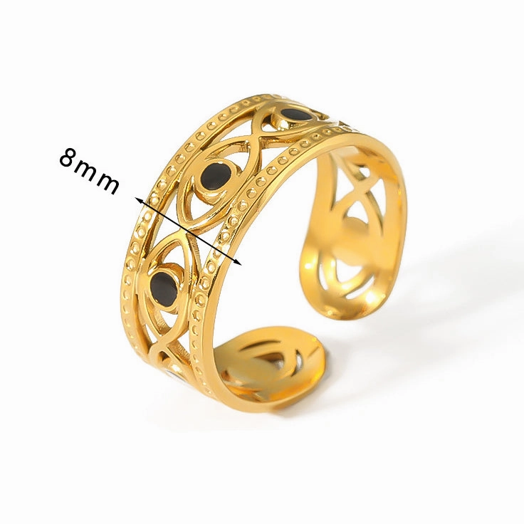 Wholesale Irregular Titanium Steel Plated 18K Gold Ring