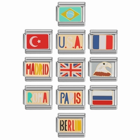 Wholesale Italian Charm Bracelet 9mm DIY Patchwork Detachable Flag Combination Bracelet