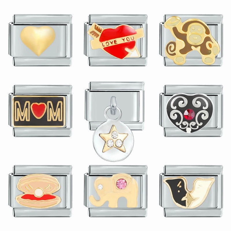 Wholesale Italian Charm Bracelet 9mm DIY Splicing and Removable Stainless Steel Funny Composable Bracelet