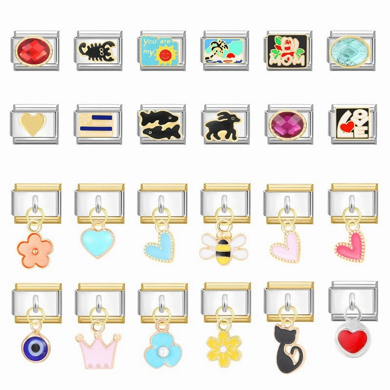 Wholesale Italian Charm Bracelet 9mm DIY Splicing Removable Stainless Steel Composable Bracelet