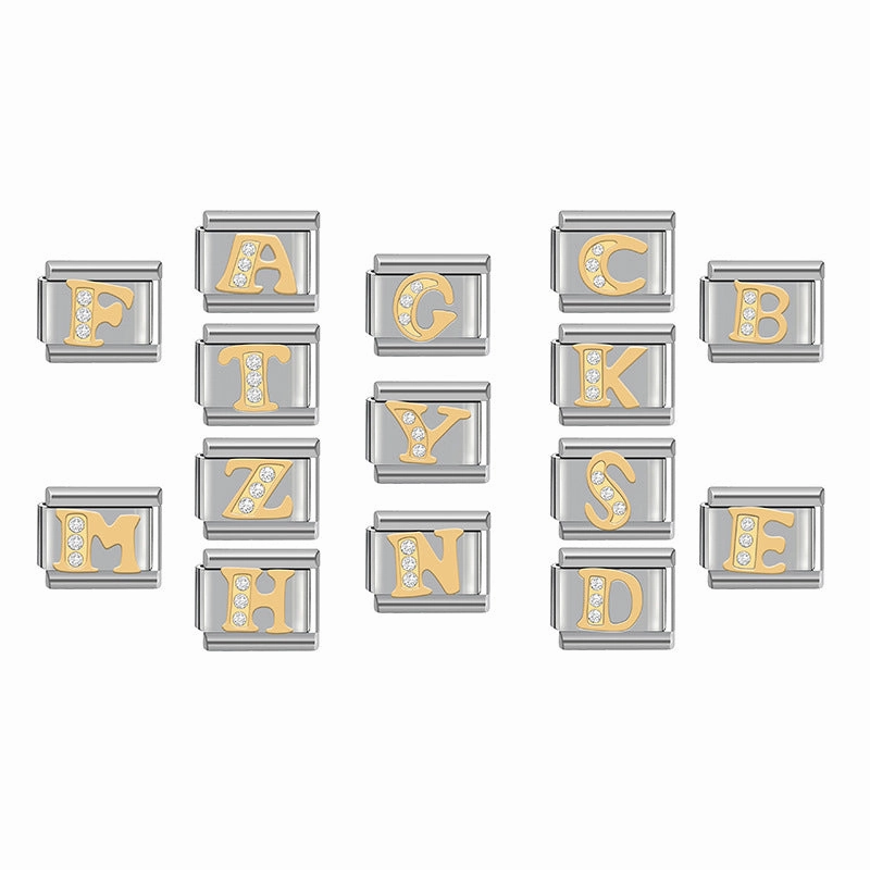 Wholesale Italian Charm Bracelet 9mm DIY Stitched Detachable Monogram Diamond Combination Bracelet