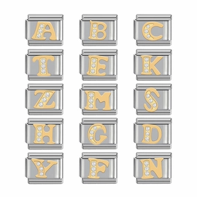 Wholesale Italian Charm Bracelet 9mm DIY Stitched Detachable Monogram Diamond Combination Bracelet