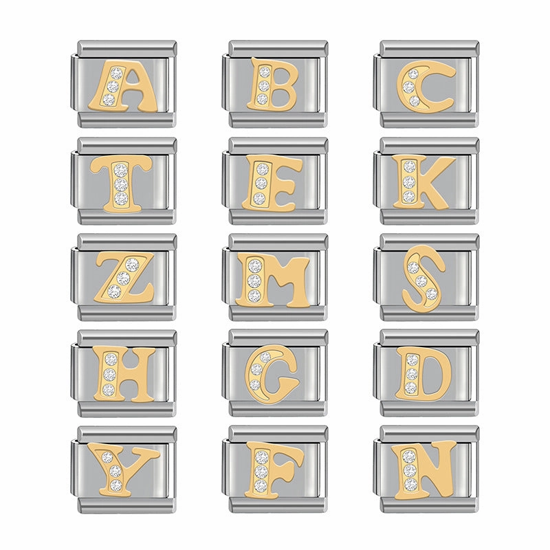 Wholesale Italian Charm Bracelet 9mm DIY Stitched Detachable Monogram Diamond Combination Bracelet