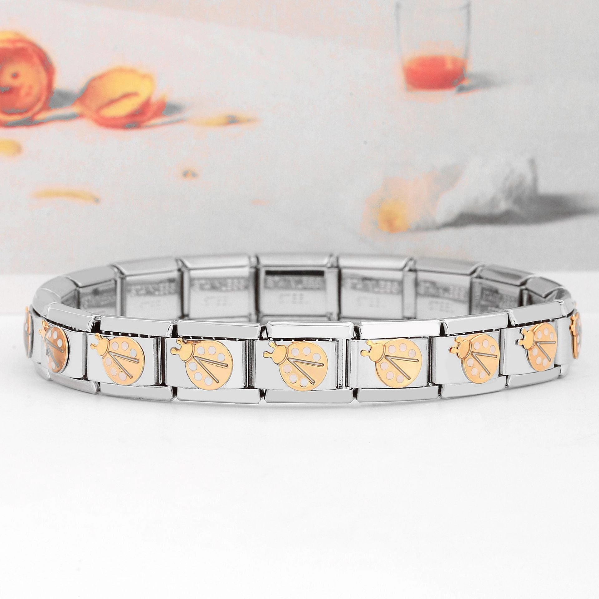 Wholesale Italian Charm Bracelet Crab Butterfly Dragonfly Crown Jewel Stainless Steel Elastic Hand Buckle Accessories Charms