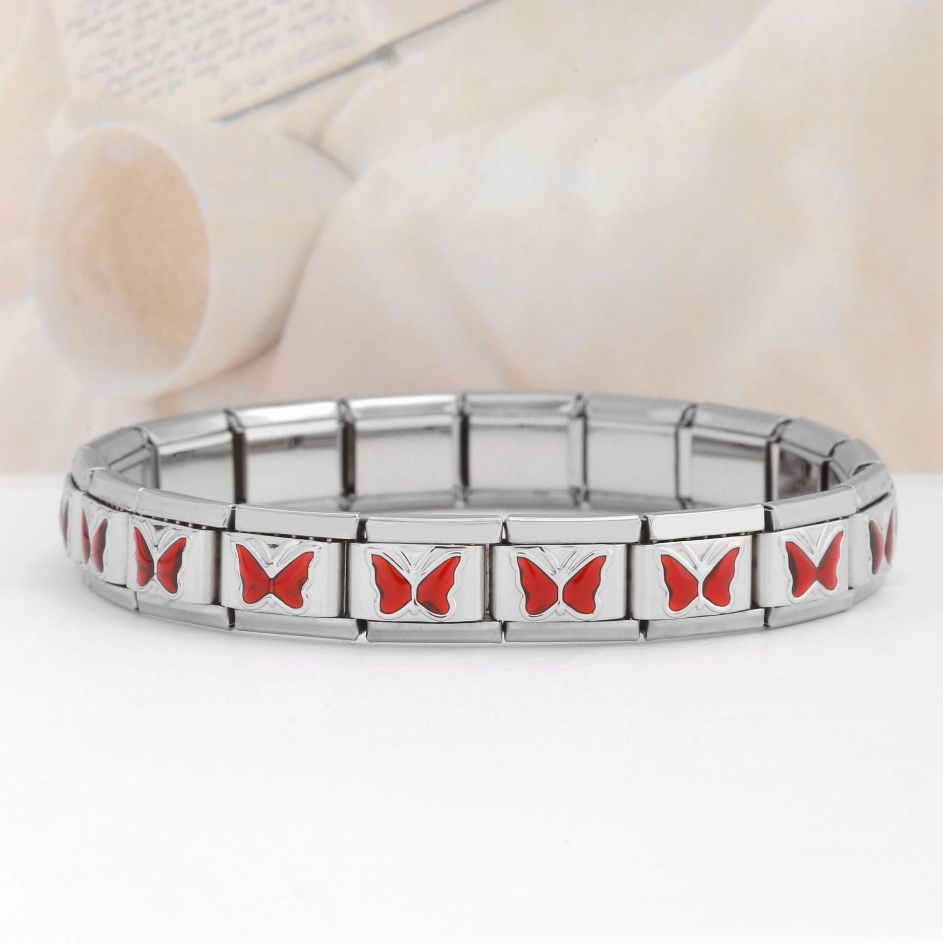 Wholesale Italian Charm Bracelet Stainless Steel Butterfly Series Bracelet Accessories Charms