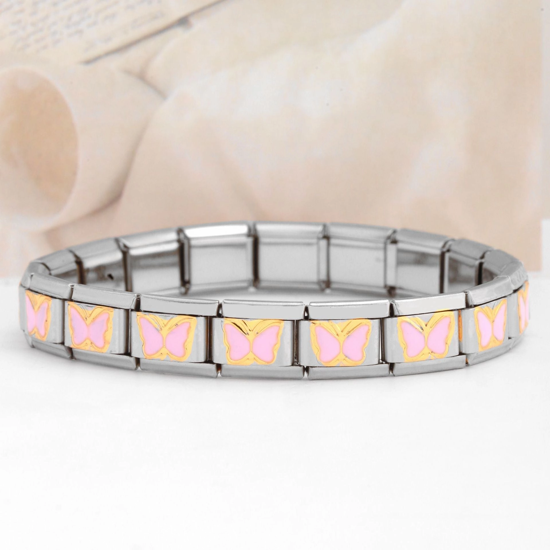 Wholesale Italian Charm Bracelet Stainless Steel Butterfly Series Bracelet Accessories Charms