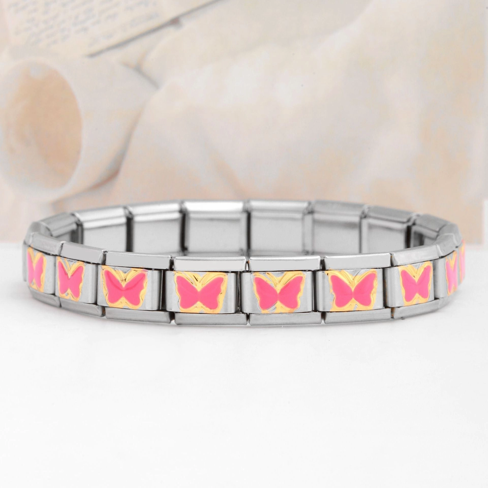 Wholesale Italian Charm Bracelet Stainless Steel Butterfly Series Bracelet Accessories Charms