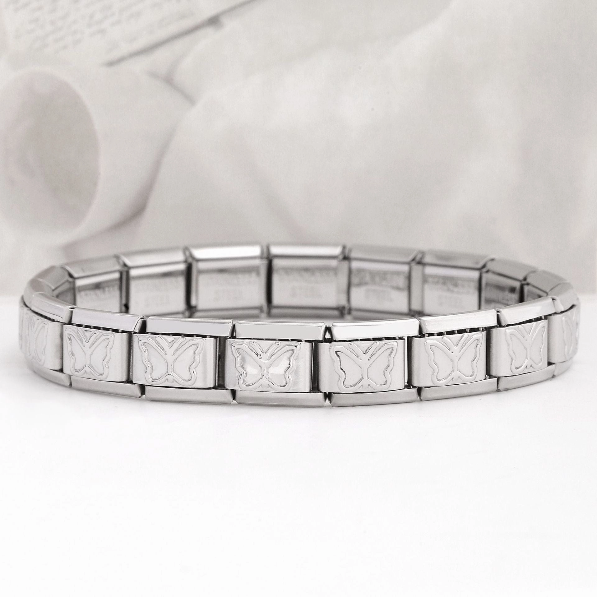 Wholesale Italian Charm Bracelet Stainless Steel Butterfly Series Bracelet Accessories Charms