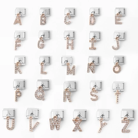 Wholesale Italian Charm Bracelet Stainless Steel Pendant Letter Module Charms