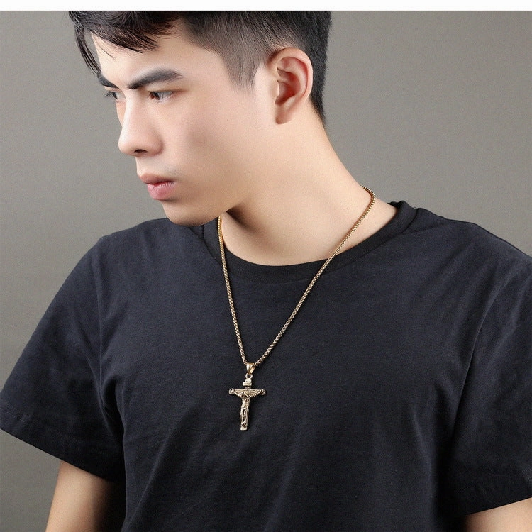Wholesale Jewelry Alloy Cross Pendant Necklace