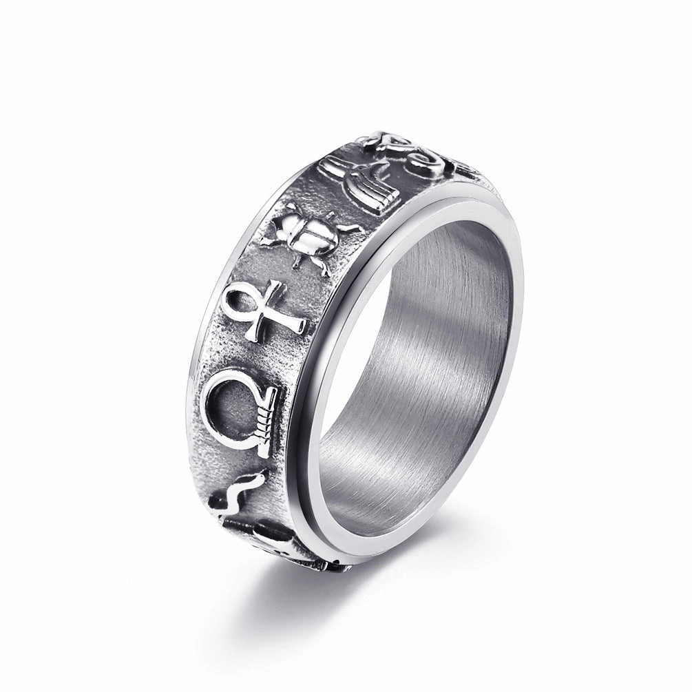 Wholesale Jewelry Ancient Egyptian Symbols Stainless Steel Rings