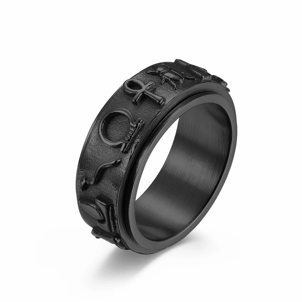 Wholesale Jewelry Ancient Egyptian Symbols Stainless Steel Rings