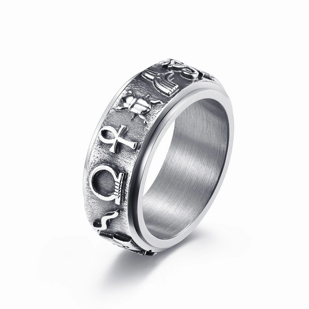 Wholesale Jewelry Ancient Egyptian Symbols Stainless Steel Rings