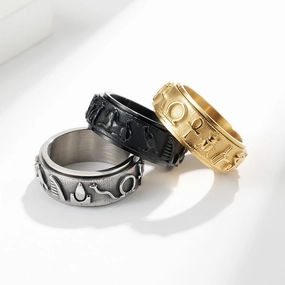 Wholesale Jewelry Ancient Egyptian Symbols Stainless Steel Rings