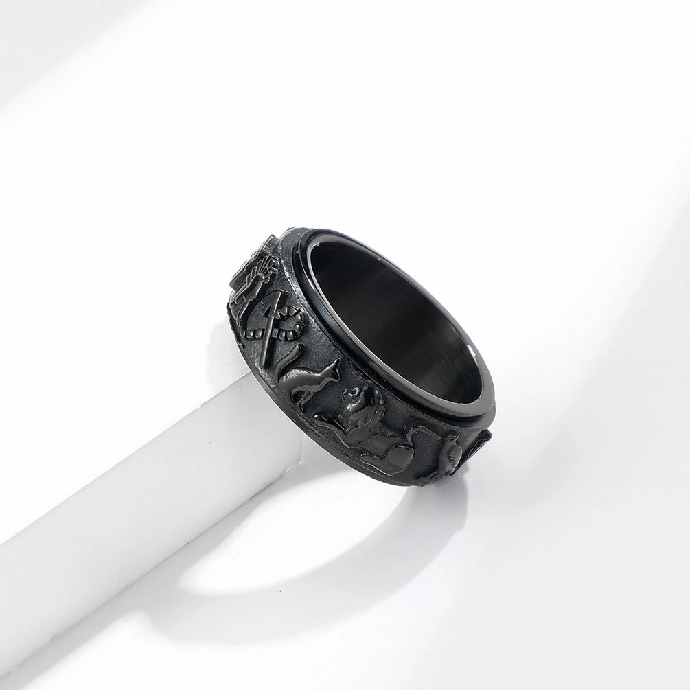 Wholesale Jewelry Ancient Egyptian Symbols Stainless Steel Rings