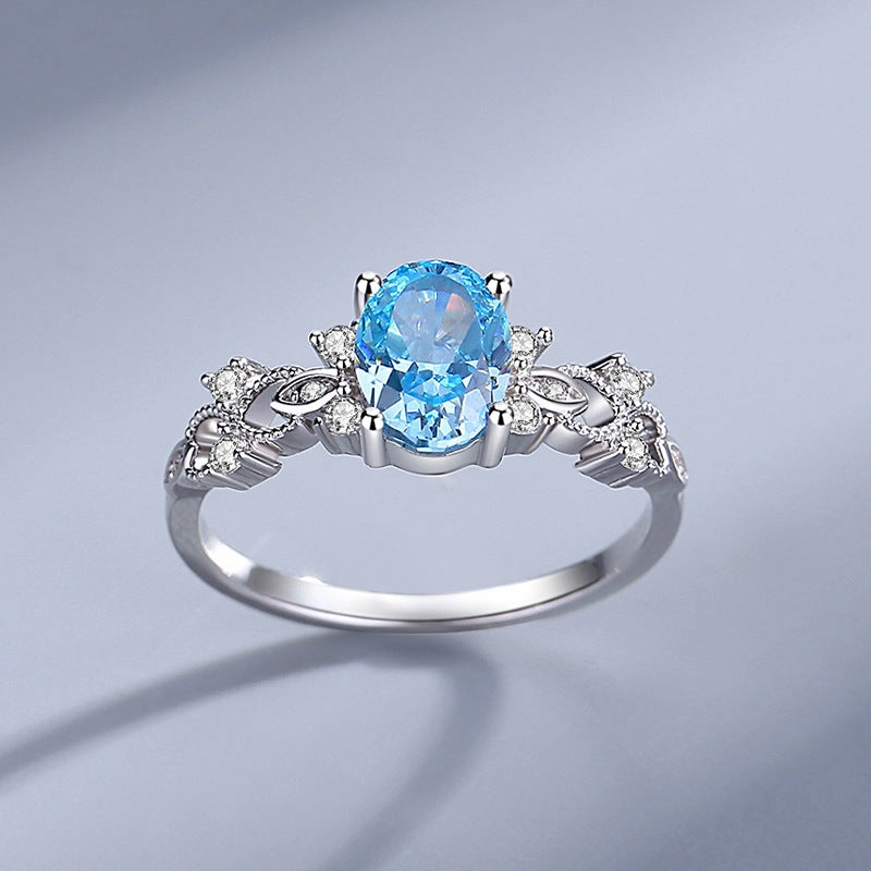 Wholesale Jewelry Aquamarine Silver Rings