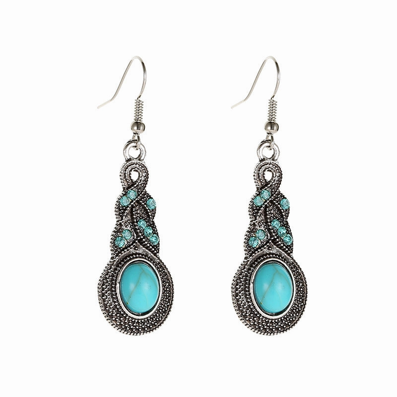 Wholesale Jewelry Bohemian Turquoise Alloy Earrings Set