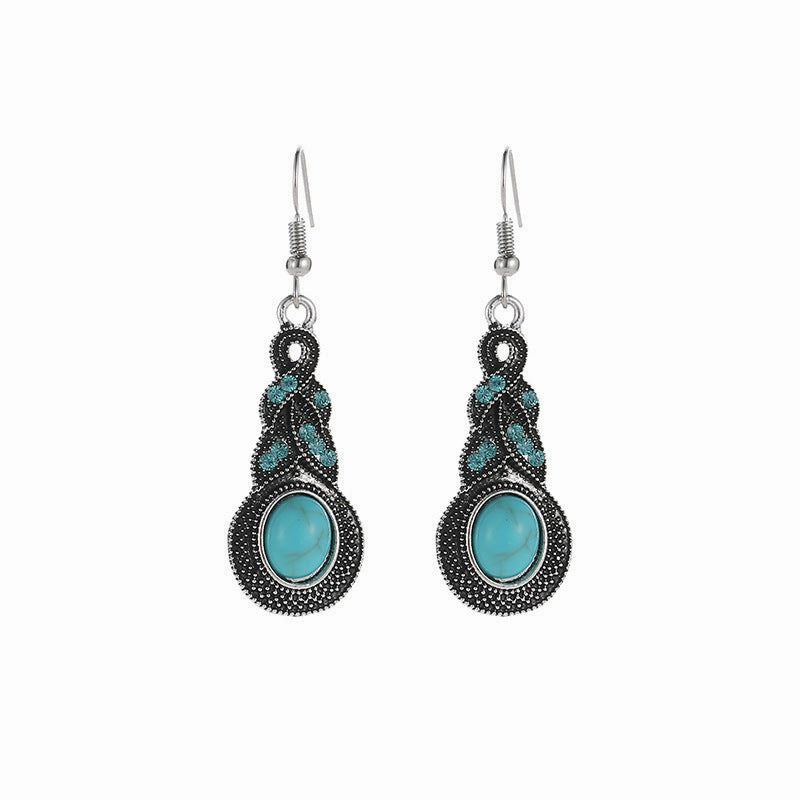 Wholesale Jewelry Bohemian Turquoise Alloy Earrings Set