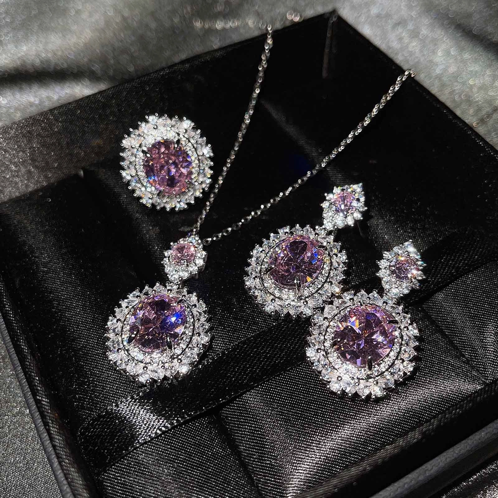 Wholesale Jewelry Copper Earrings Color Gem Set