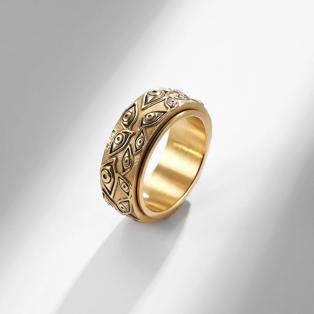 Wholesale Jewelry Devil Eye Rotating Titanium Steel Rings