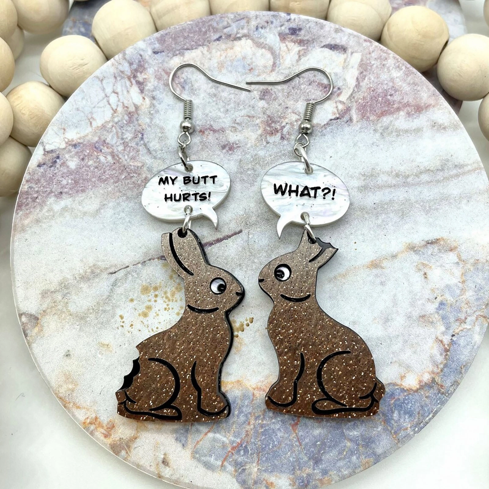 Wholesale Jewelry Easter Bunny Acrylic Earrings
