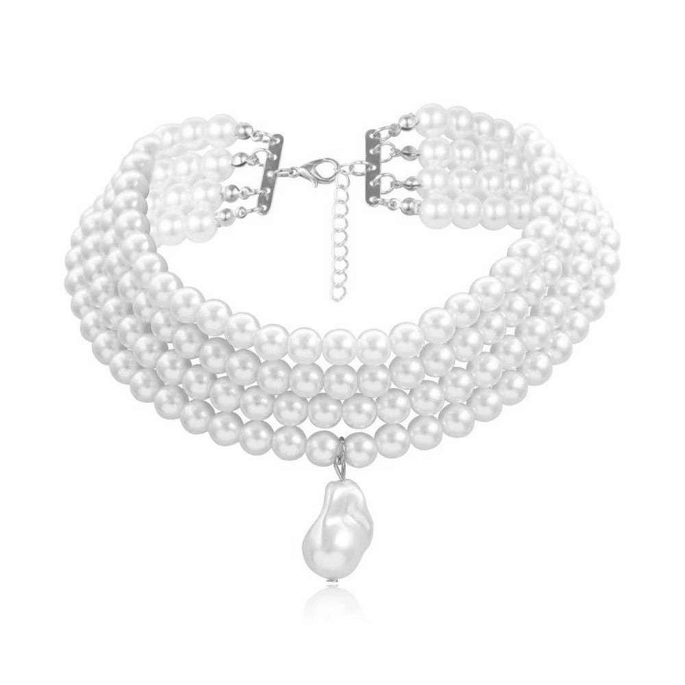 Wholesale jewelry fashion imitation pearl necklace female retro  hot girl clavicle chain