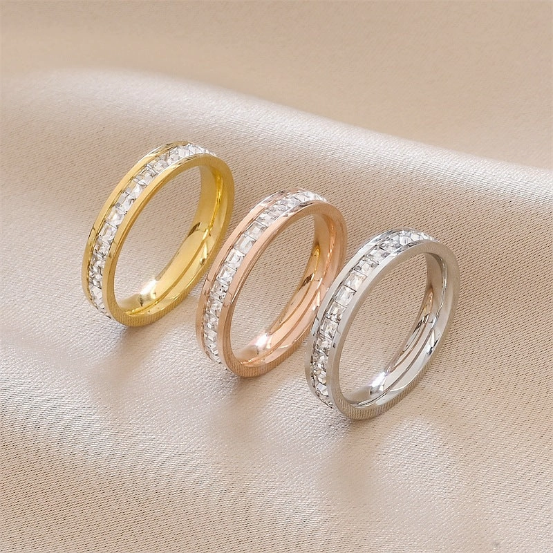 Wholesale Jewelry Gypsophila Zircon Stainless & Titanium Rings
