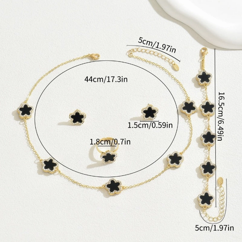 Wholesale Jewelry Set Flower Diamond Design Necklaces
