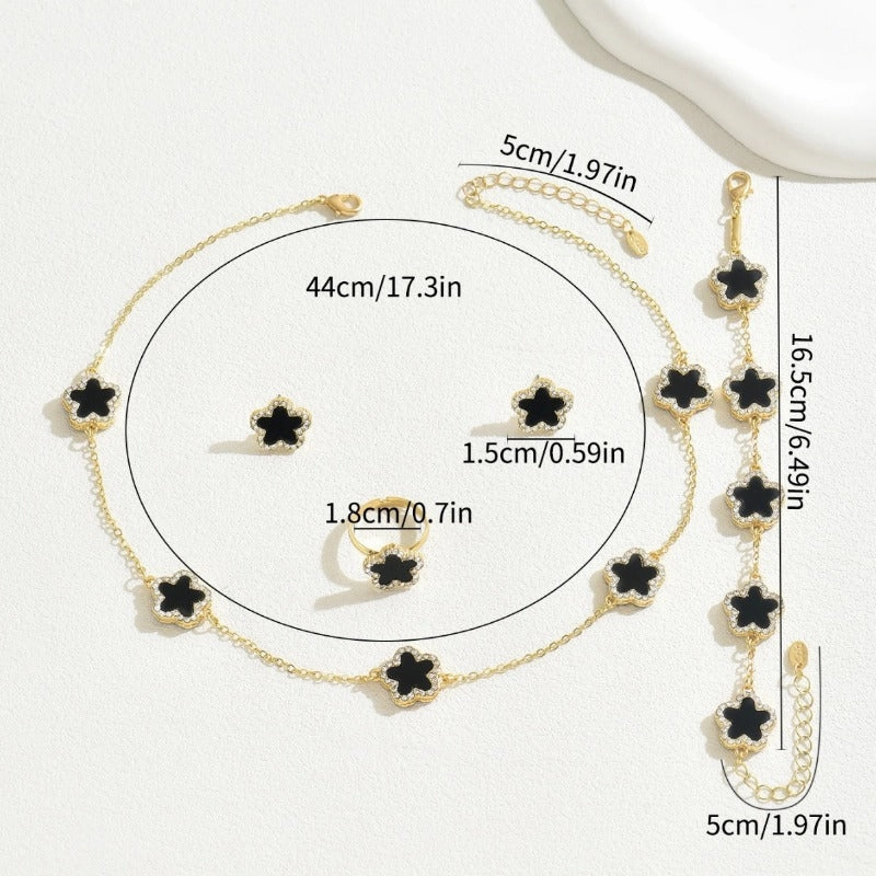 Wholesale Jewelry Set Flower Diamond Design Necklaces