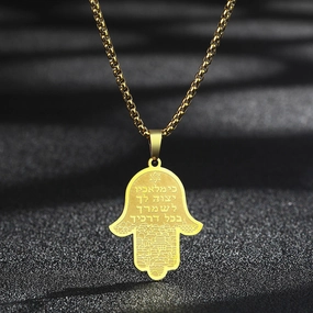 Wholesale Jewelry Stainless Steel Hamsa Hand Man Fatima Pendant Necklace