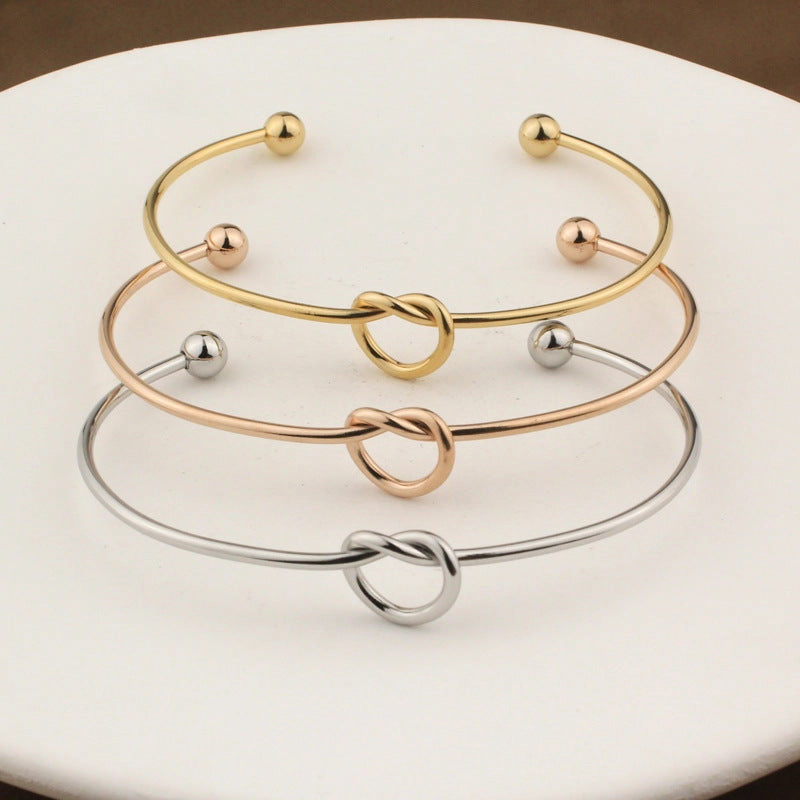 Wholesale Knotted Heart Titanium Steel Bracelet