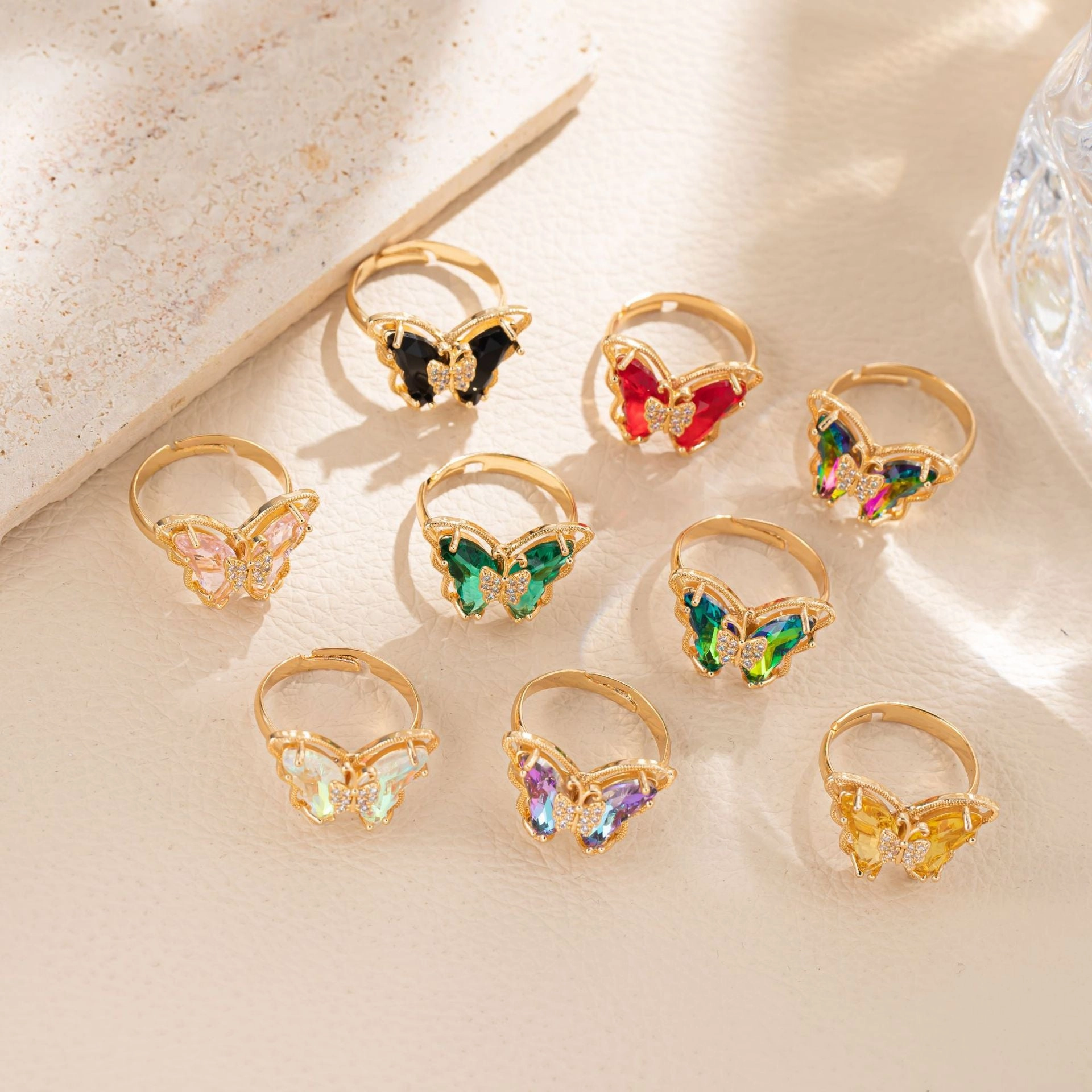 Wholesale Korean Sweet Butterfly Diamond Ring