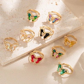 Wholesale Korean Sweet Butterfly Diamond Ring