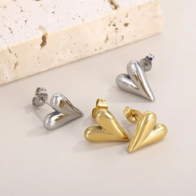 Wholesale Ladies Heart Gold Plated Earrings