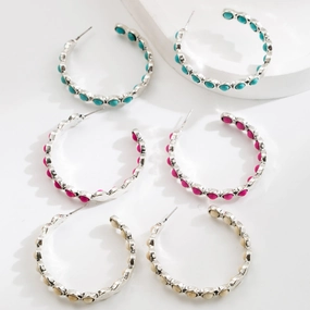 Wholesale Large Circle Turquoise Earrings